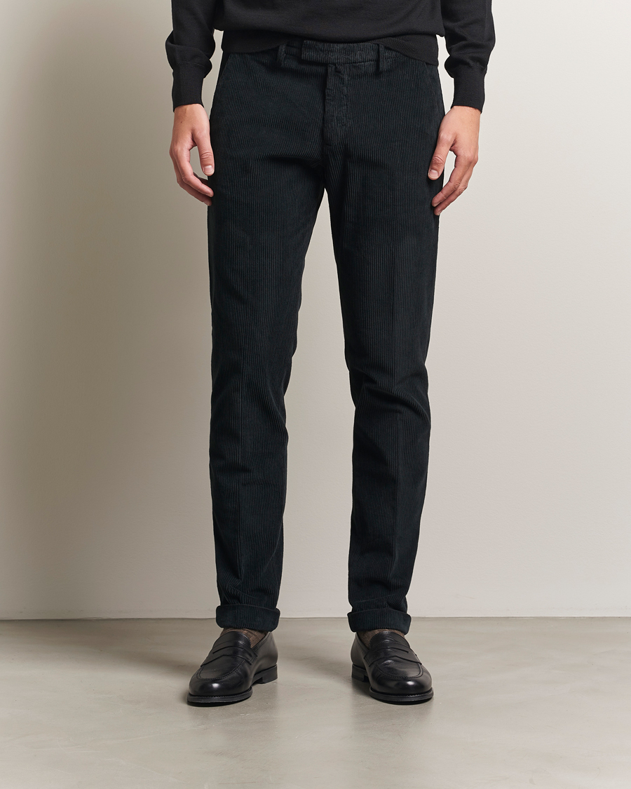 Hombres | Pantalones | Briglia 1949 | Slim Fit Corduroy Trousers Black