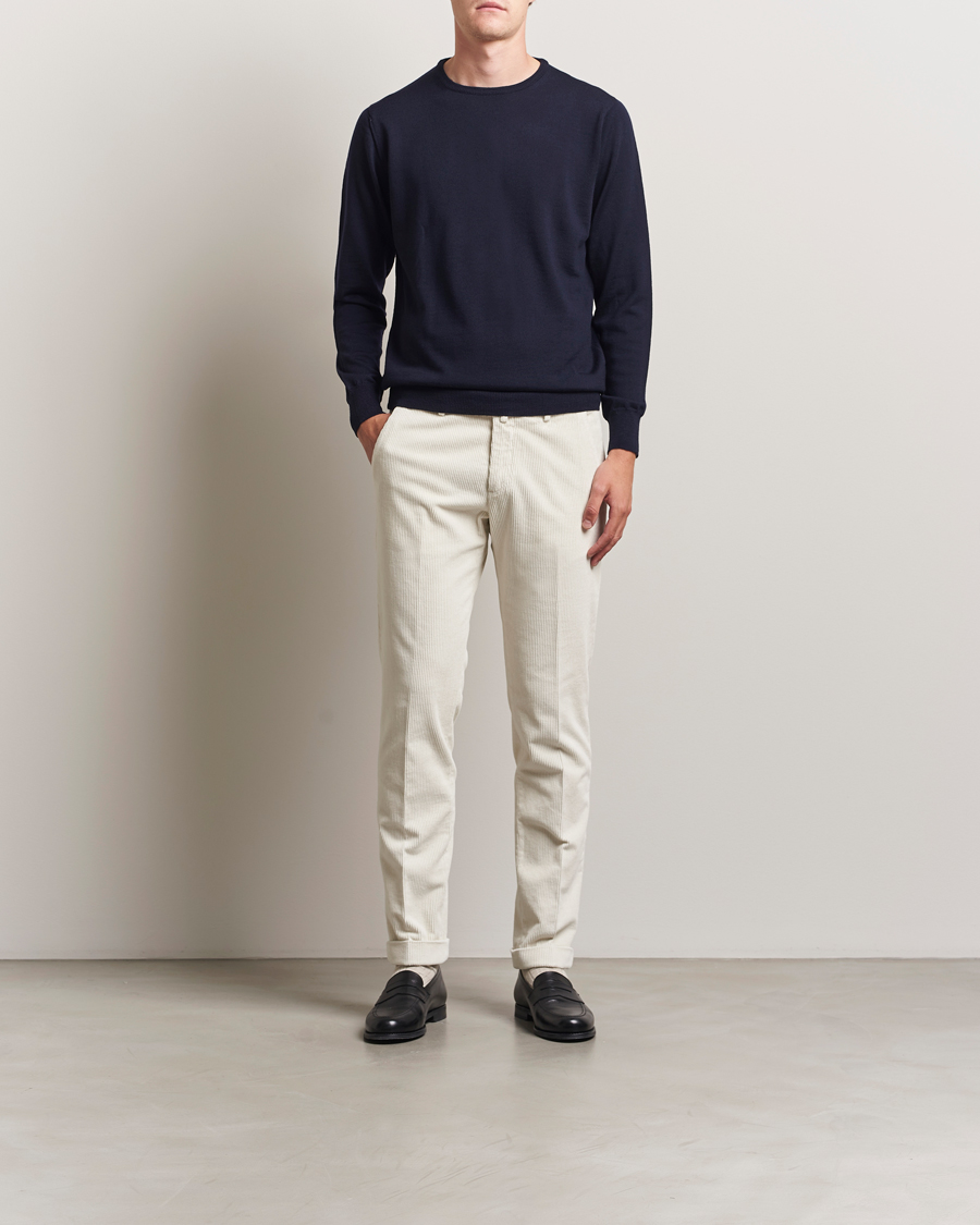 Hombres | Pantalones | Briglia 1949 | Slim Fit Corduroy Trousers Off White