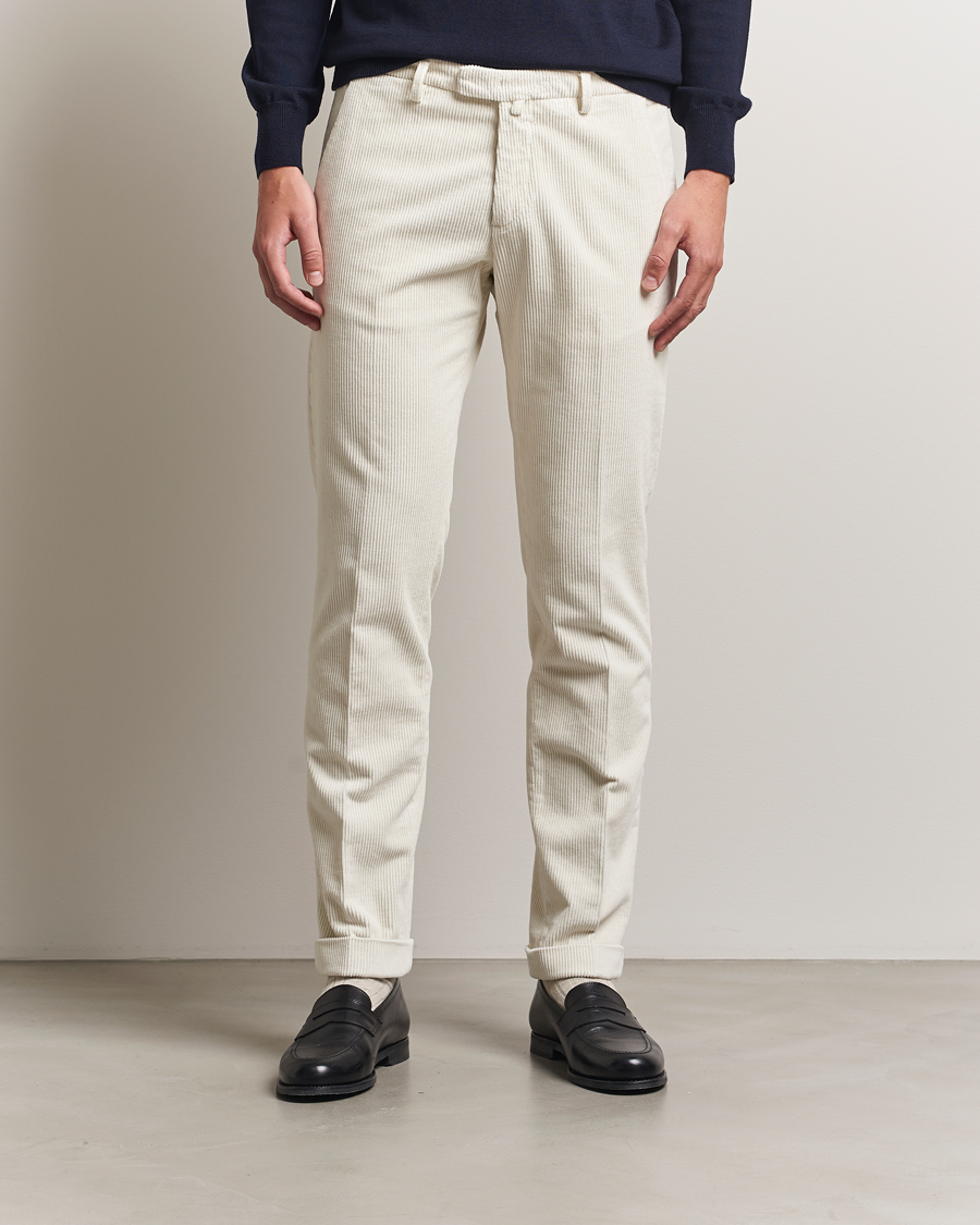 Hombres | Pantalones | Briglia 1949 | Slim Fit Corduroy Trousers Off White