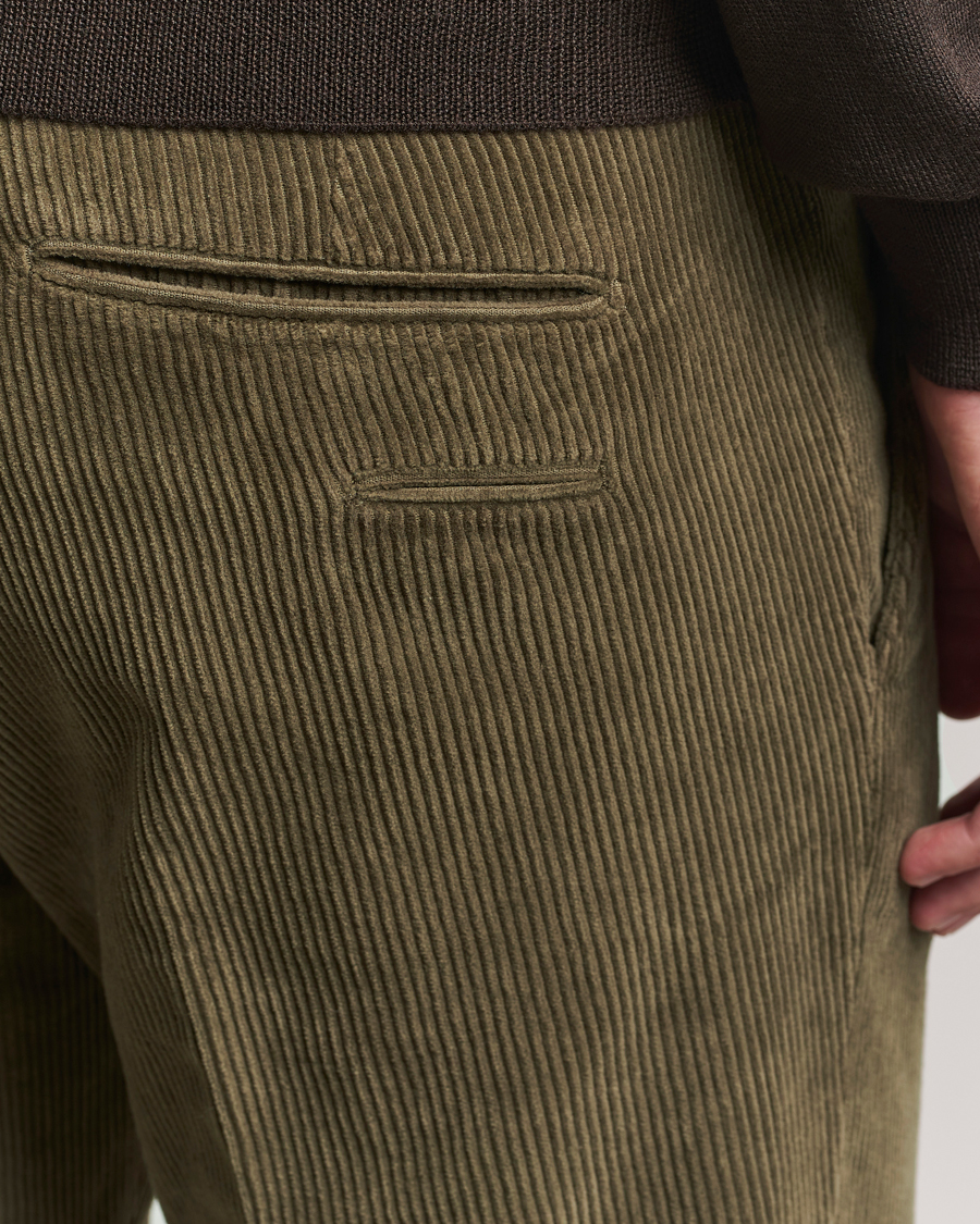 Hombres | Pantalones | Briglia 1949 | Slim Fit Corduroy Trousers Dark Green