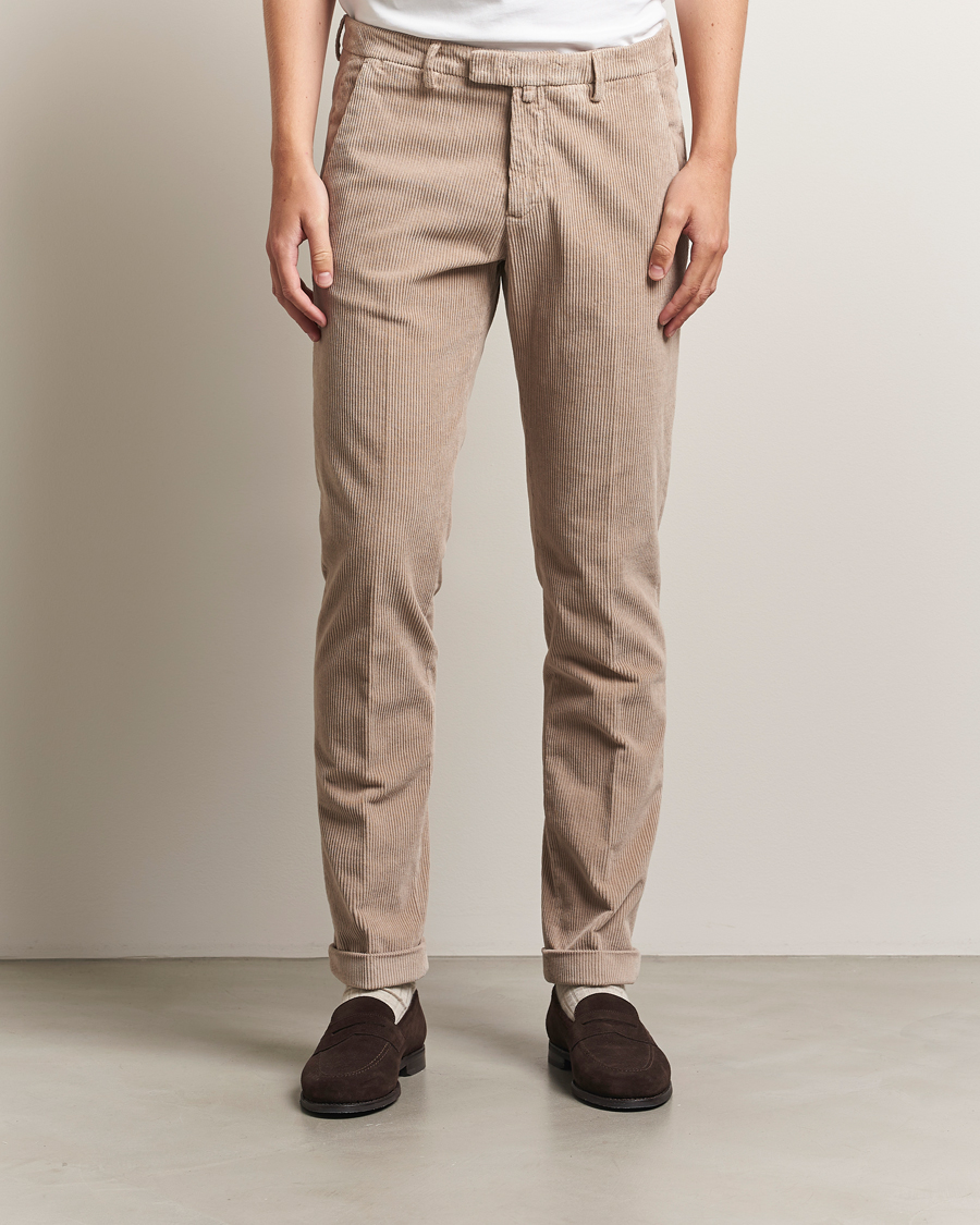 Hombres | Pantalones | Briglia 1949 | Slim Fit Corduroy Trousers Beige