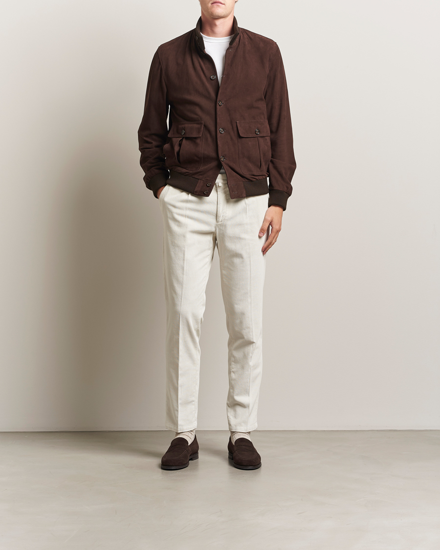 Hombres | Pantalones | Briglia 1949 | Easy Fit Corduroy Trousers Off White
