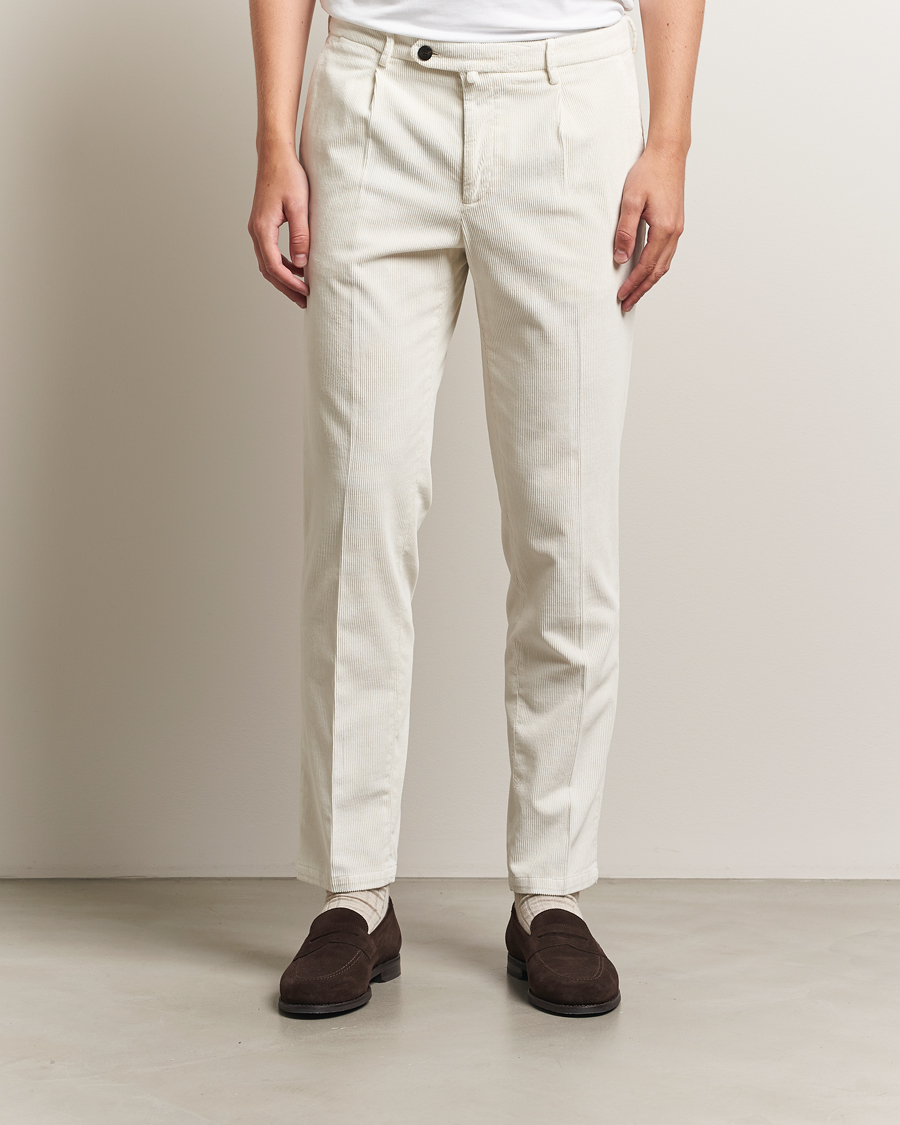 Hombres | Pantalones | Briglia 1949 | Easy Fit Corduroy Trousers Off White