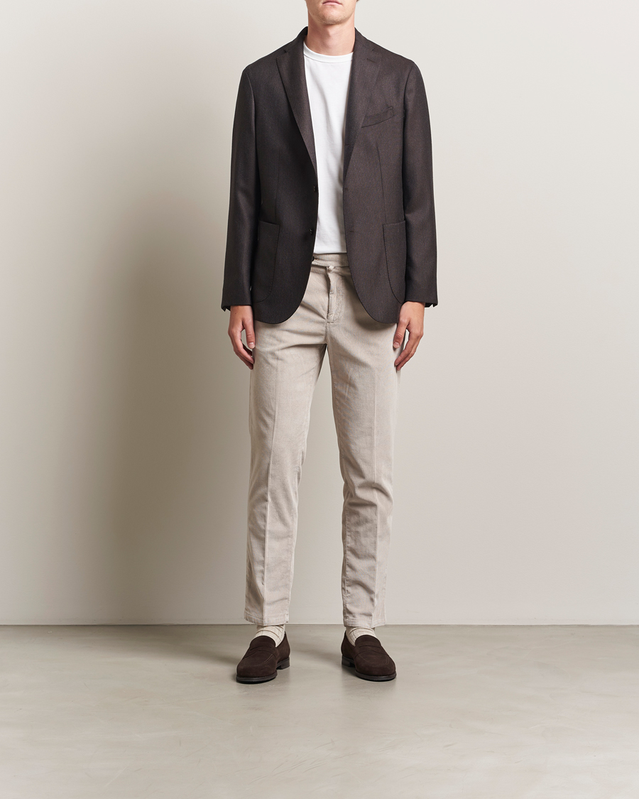 Hombres | Pantalones | Briglia 1949 | Easy Fit Corduroy Trousers Beige