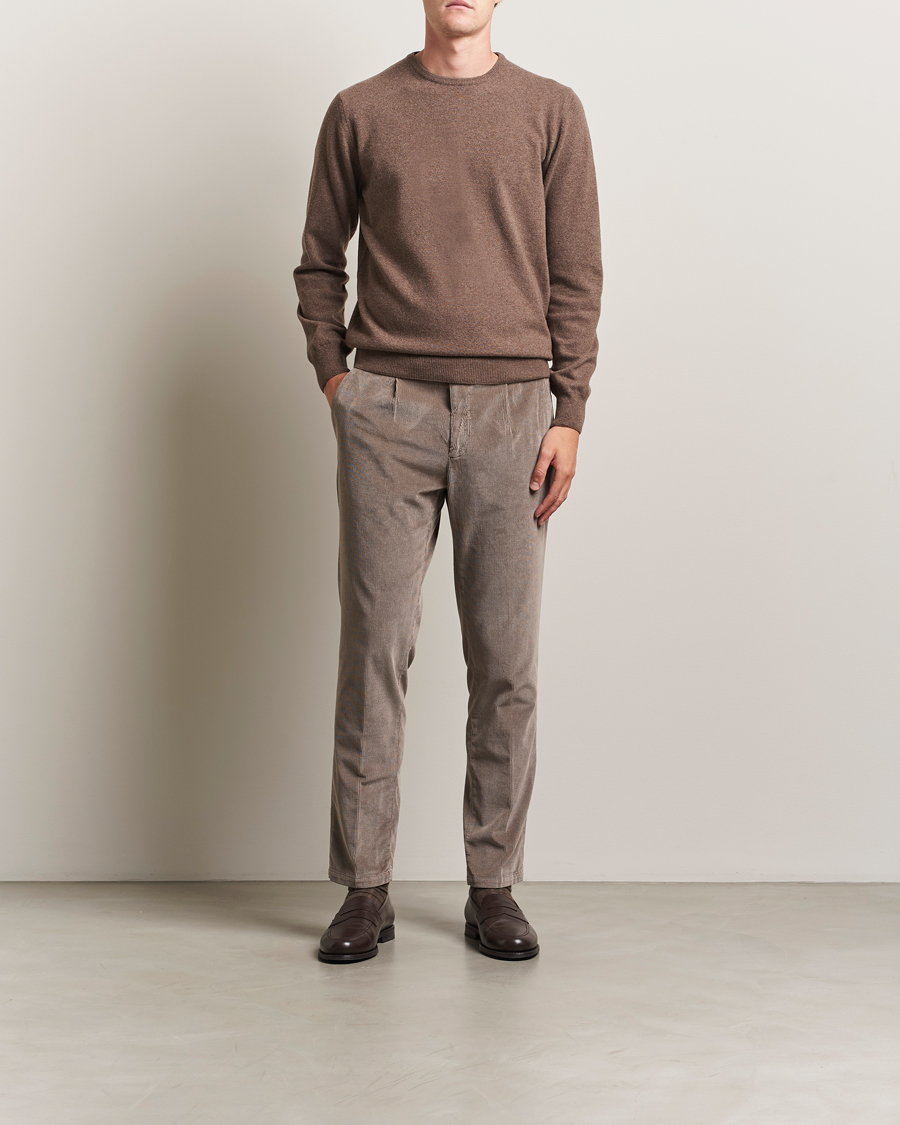 Hombres | Pantalones | Briglia 1949 | Easy Fit Corduroy Trousers Taupe