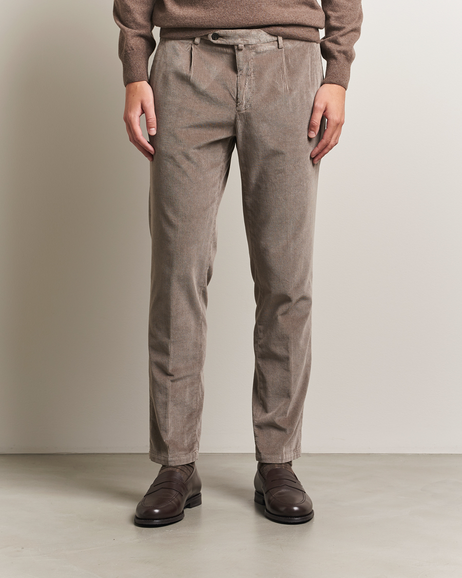 Hombres | Pantalones | Briglia 1949 | Easy Fit Corduroy Trousers Taupe