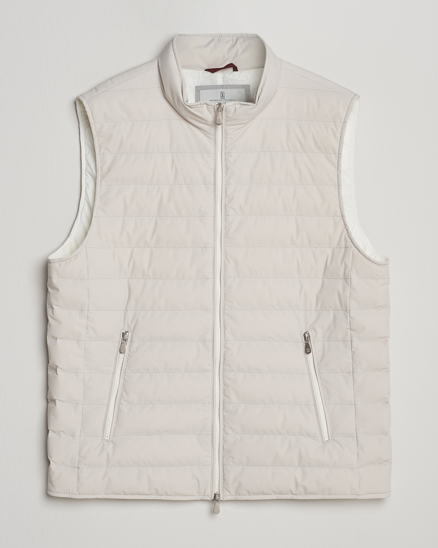 Hombres | Abrigos y chaquetas | Brunello Cucinelli | Nylon Gilet Light Beige