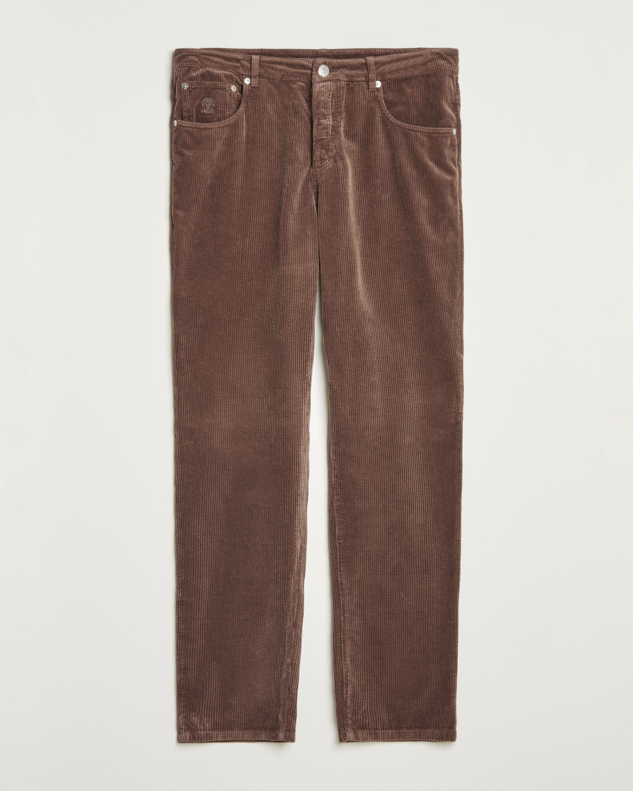 Hombres | Pantalones | Brunello Cucinelli | Leisure Fit Corduroy 5-Pocket Pants Taupe
