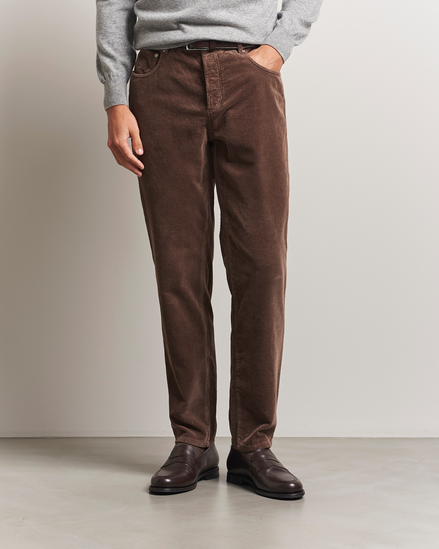 Hombres | Pantalones | Brunello Cucinelli | Leisure Fit Corduroy 5-Pocket Pants Taupe