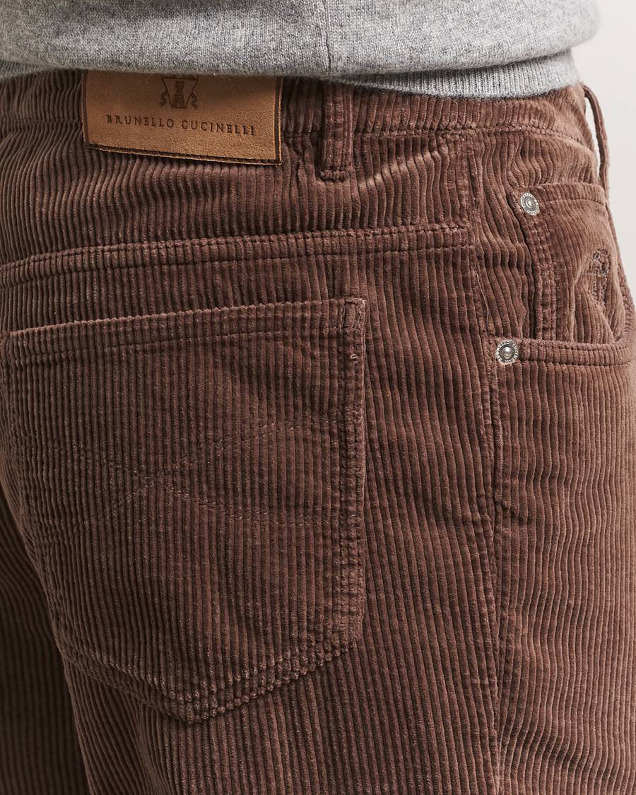Hombres | Pantalones | Brunello Cucinelli | Leisure Fit Corduroy 5-Pocket Pants Taupe