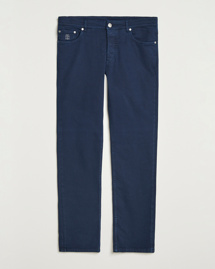 Hombres | Pantalones | Brunello Cucinelli | Slim Fit Bull Denim Pants Navy