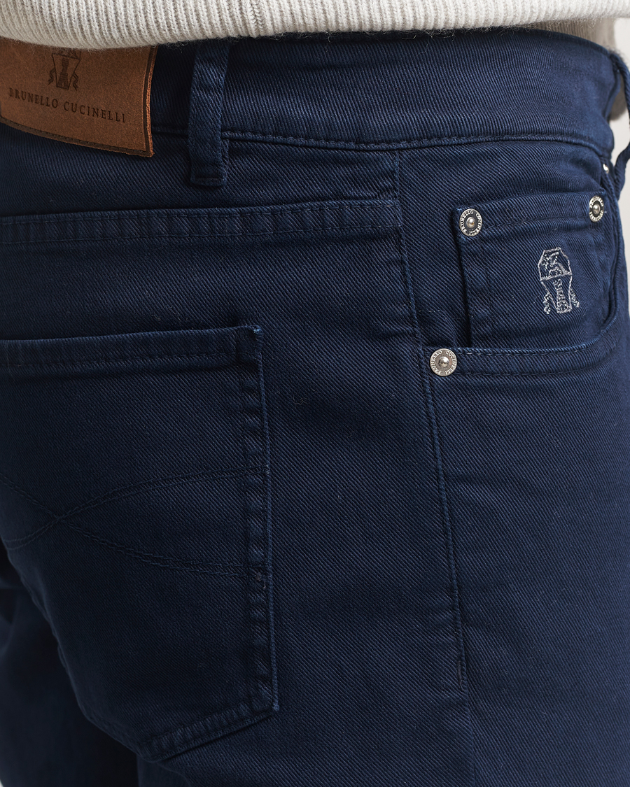 Hombres | Pantalones | Brunello Cucinelli | Slim Fit Bull Denim Pants Navy