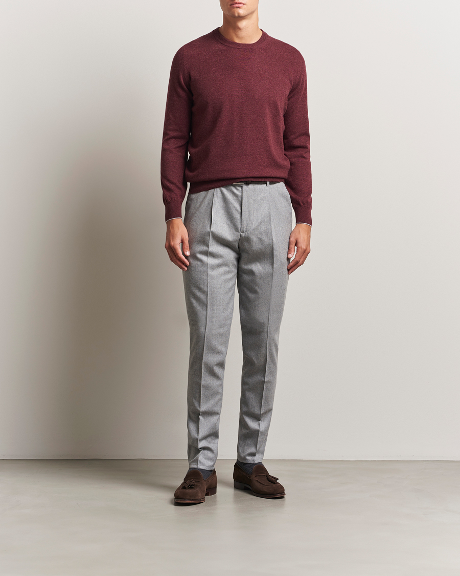 Hombres | Jerséis y prendas de punto | Brunello Cucinelli | 2 Ply Cashmere Pullover Amaranto