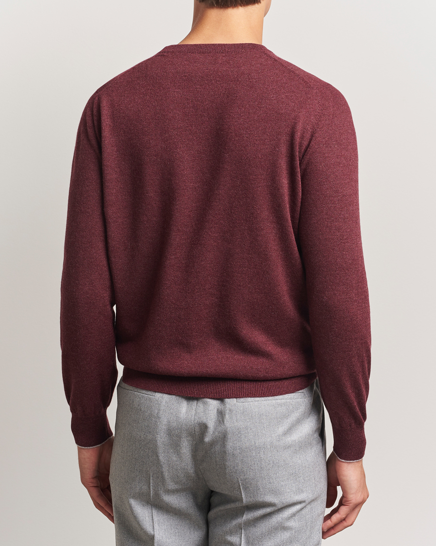 Hombres | Jerséis y prendas de punto | Brunello Cucinelli | 2 Ply Cashmere Pullover Amaranto