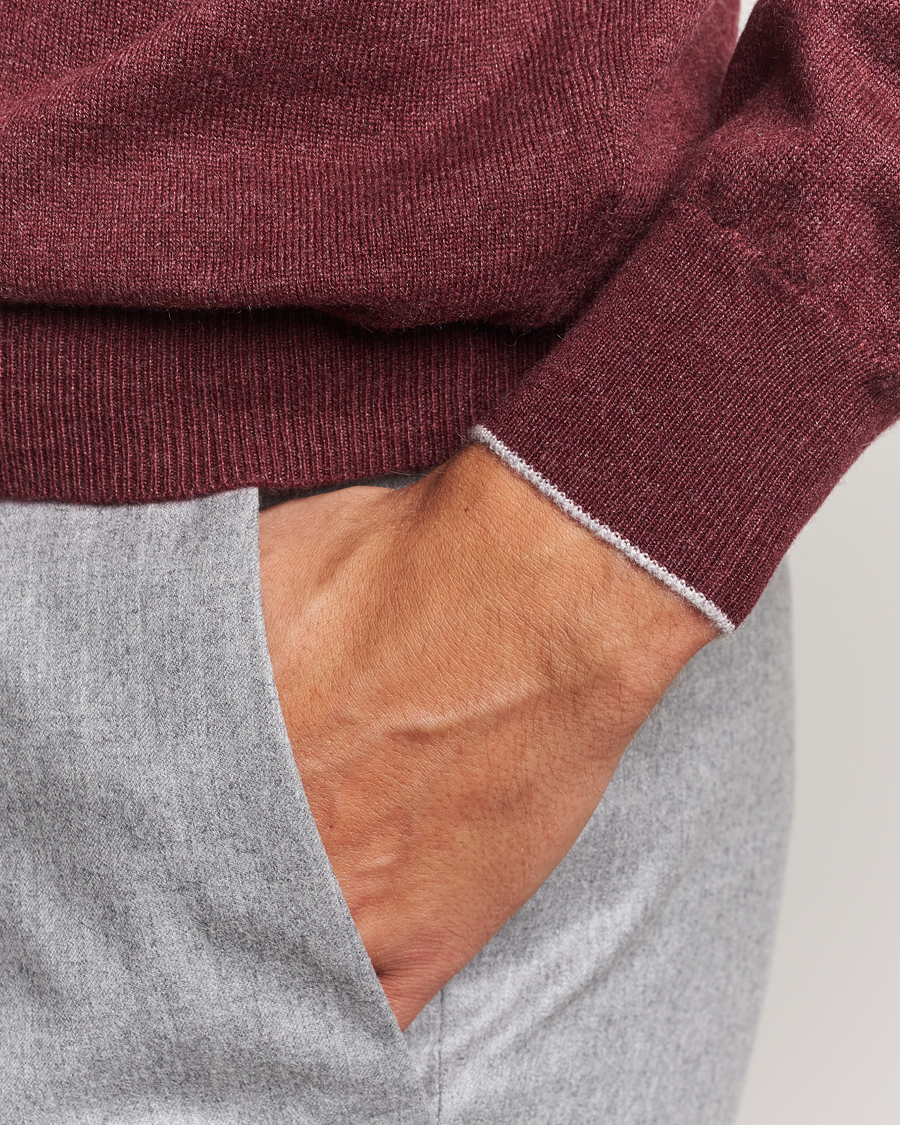 Hombres | Jerséis y prendas de punto | Brunello Cucinelli | 2 Ply Cashmere Pullover Amaranto