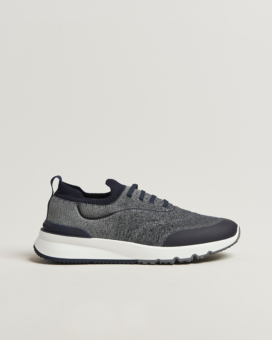 Hombres | Zapatillas | Brunello Cucinelli | Flannel Running Sneakers Navy