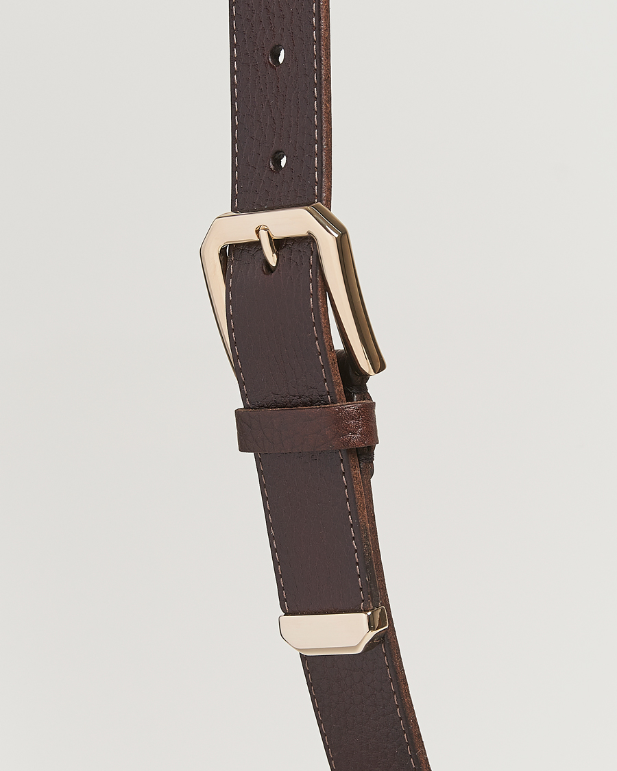 Hombres | Brunello Cucinelli Grain Leather Belt Dark Brown | Brunello Cucinelli | Grain Leather Belt Dark Brown