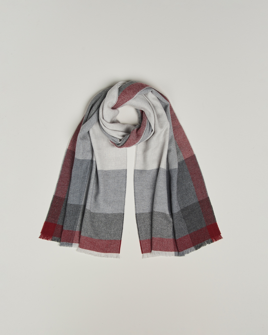 Hombres | Bufandas | Brunello Cucinelli | Wool/Cashmere Scarf Grey/Burgundy