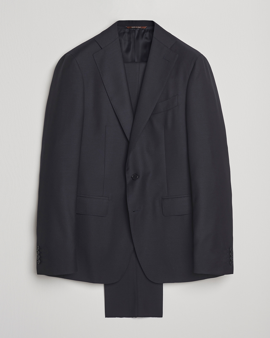 Hombres | Trajes | Canali | Capri Wool 130s Suit Dark Blue