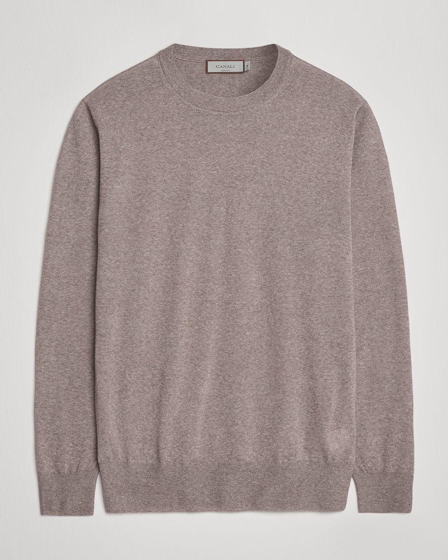 Hombres | Jerséis y prendas de punto | Canali | Merino Wool Crew Neck Beige