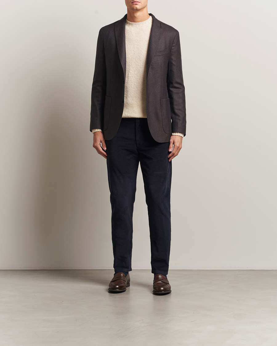 Hombres | Pantalones | Canali | Soft Corduroy Trousers Navy