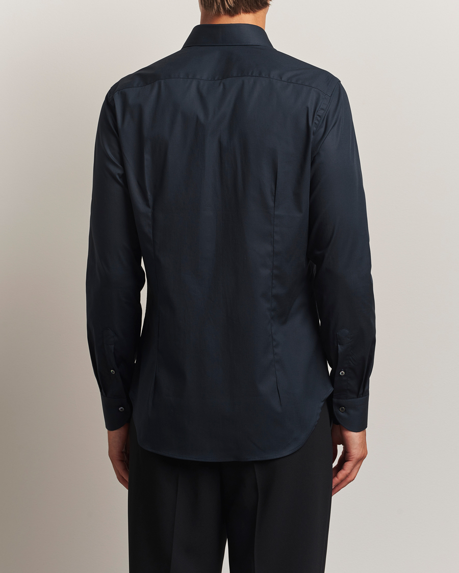 Hombres | Camisas | Canali | Slim Fit Cotton/Stretch Shirt Navy