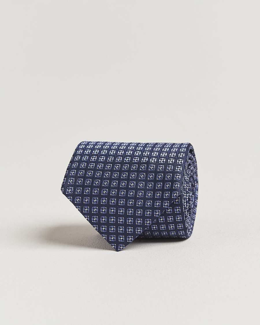 Hombres | Canali Jacquard Silk Tie Navy/Blue | Canali | Jacquard Silk Tie Navy/Blue