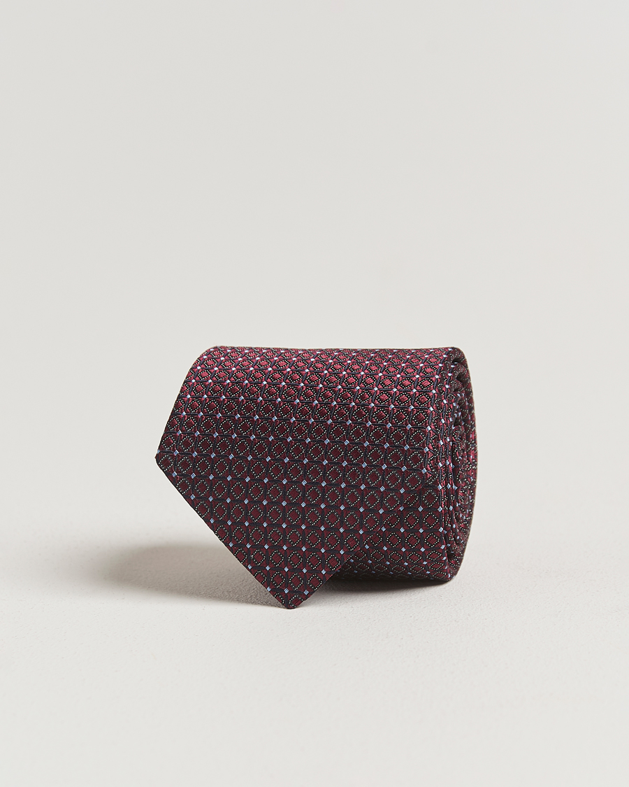 Hombres | Canali Jacquard Silk Tie Burgundy | Canali | Jacquard Silk Tie Burgundy