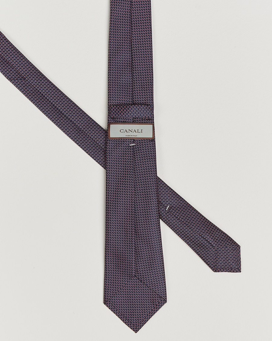 Hombres | Canali 5-Fold Silk Tie Pink | Canali | 5-Fold Silk Tie Pink