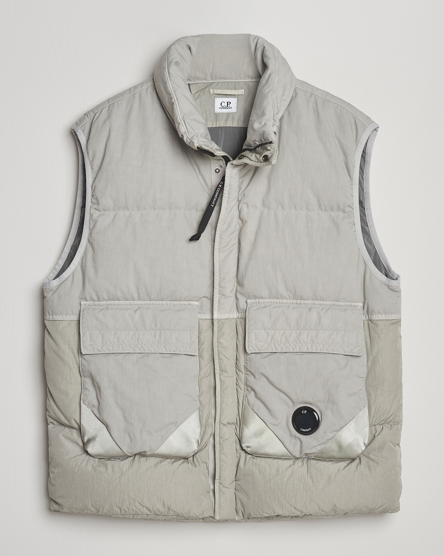 Hombres | Chalecos | C.P. Company | Eco Chrome Mixed Down Vest Light Grey