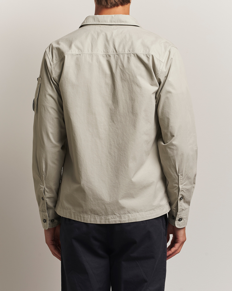 Hombres | Camisas | C.P. Company | Organic Cotton Gabardine Zip Overshirt Grey