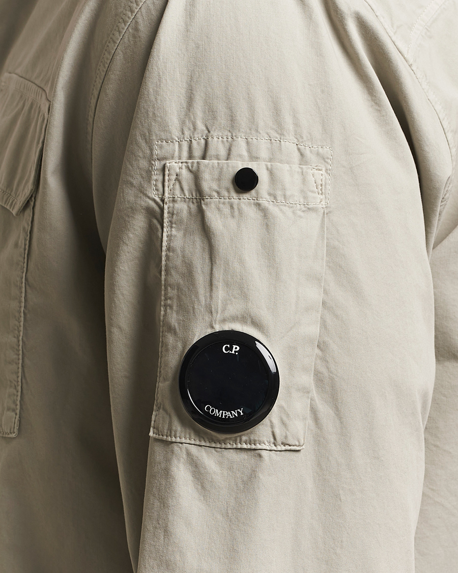 Hombres | Camisas | C.P. Company | Organic Cotton Gabardine Zip Overshirt Grey