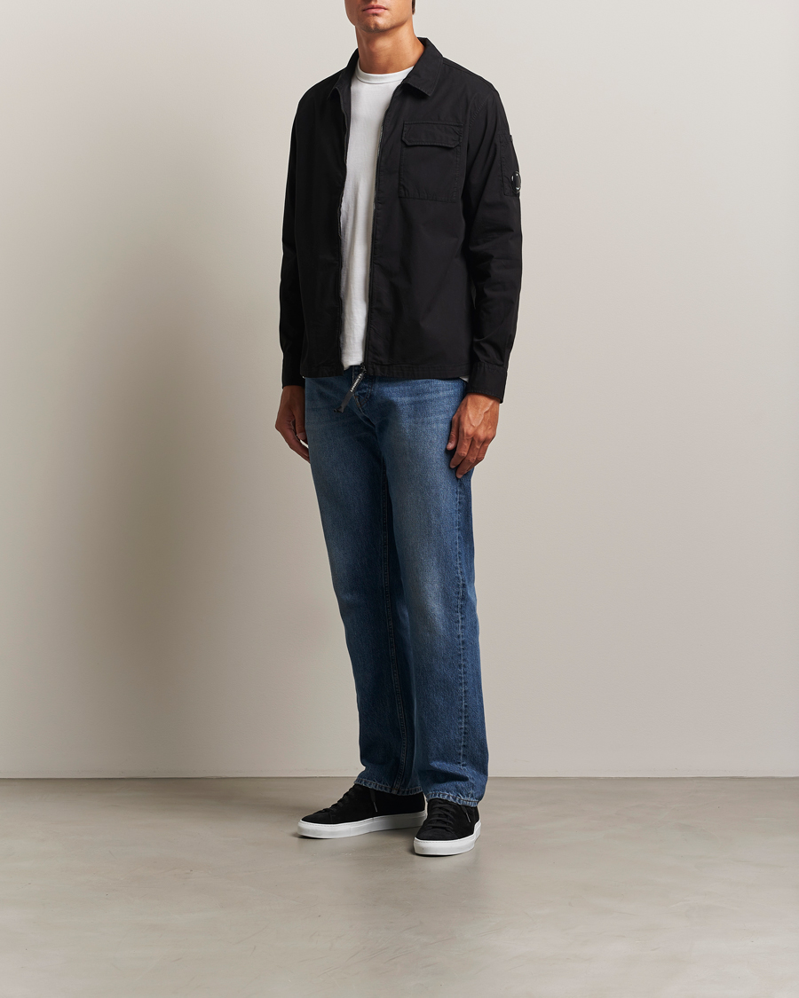 Hombres | Camisas | C.P. Company | Organic Cotton Gabardine Zip Overshirt Black