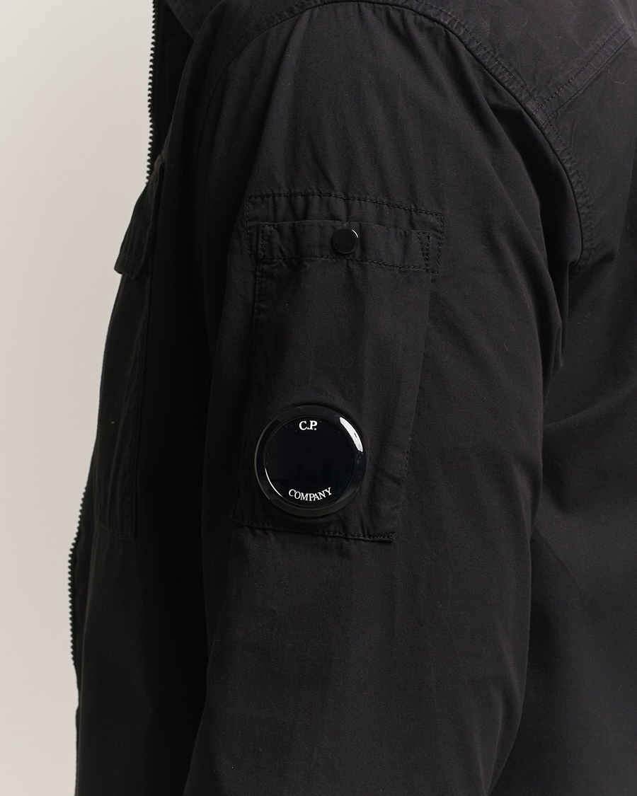 Hombres | Camisas | C.P. Company | Organic Cotton Gabardine Zip Overshirt Black