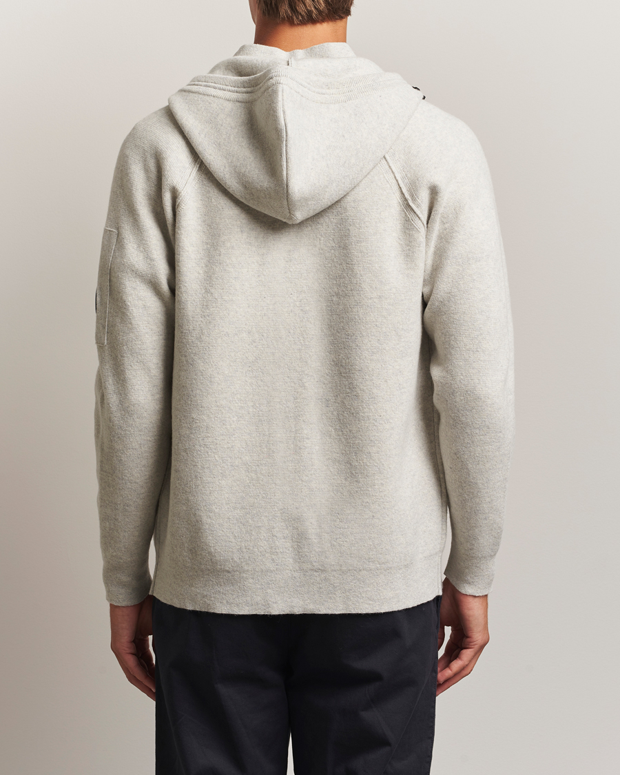 Hombres | Jerséis y prendas de punto | C.P. Company | Knitted Lambswool Zip Hood Light Grey