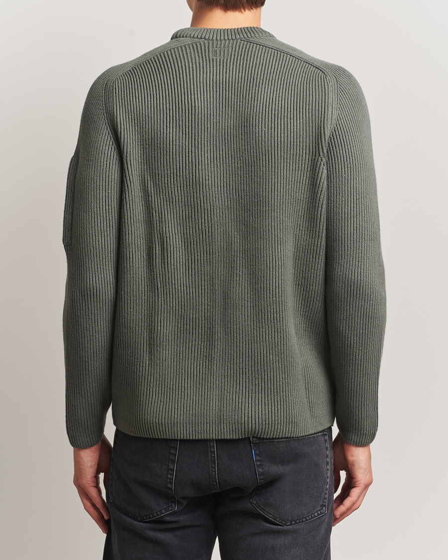 Hombres | Jerséis y prendas de punto | C.P. Company | Full Rib Knitted Cotton Crew Neck Grey