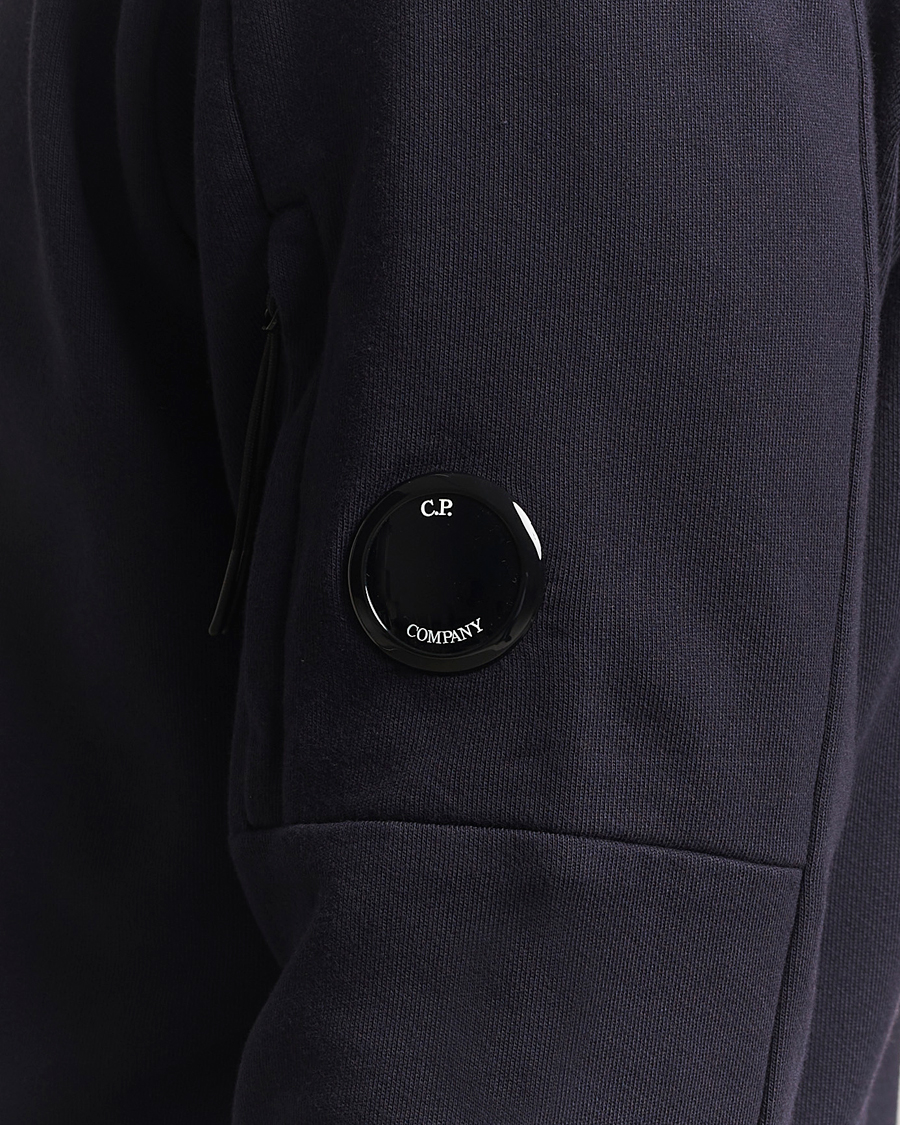 Hombres | Jerséis y prendas de punto | C.P. Company | Diagonal Raised Fleece Lens Sweatshirt Navy