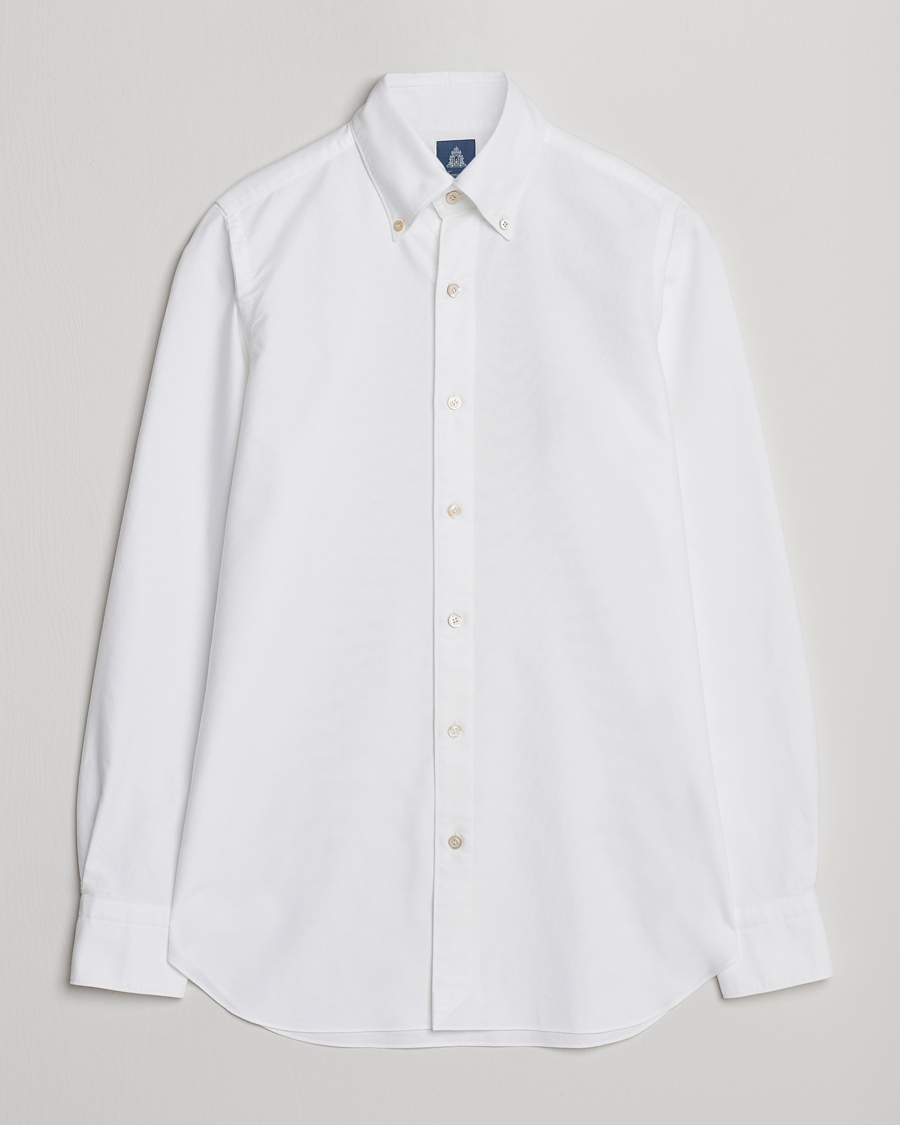Hombres | Camisas | Finamore Napoli | Gaeta Oxford Button Down Shirt White