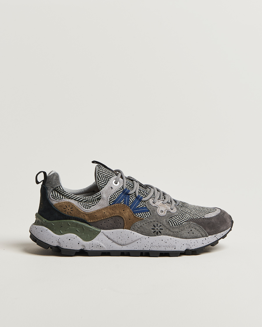 Hombres | Zapatillas | Flower Mountain | Yamano 3 Suede/Tweed Wool Sneaker Grey
