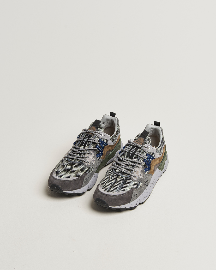 Hombres | Zapatillas | Flower Mountain | Yamano 3 Suede/Tweed Wool Sneaker Grey