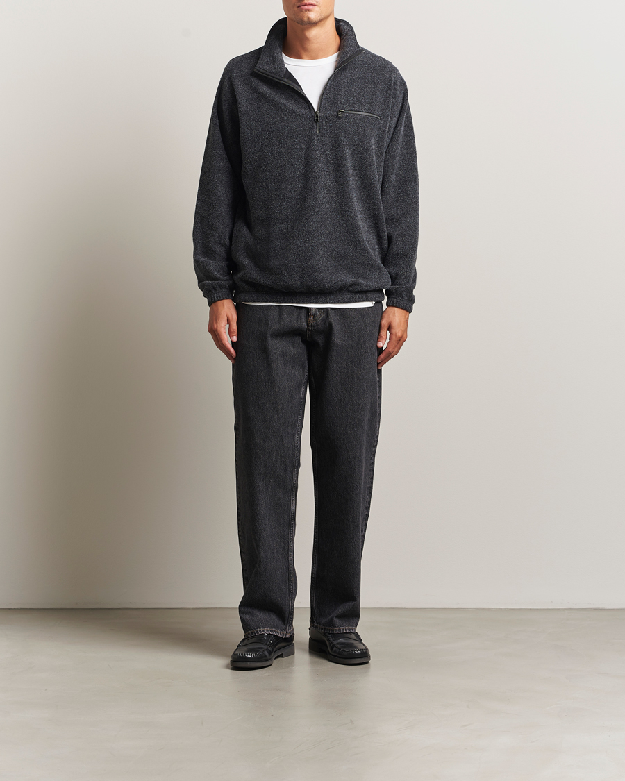 Hombres | Jerséis y prendas de punto | Forét | Elm Half Zip Sweatshirt Dark Grey Melange