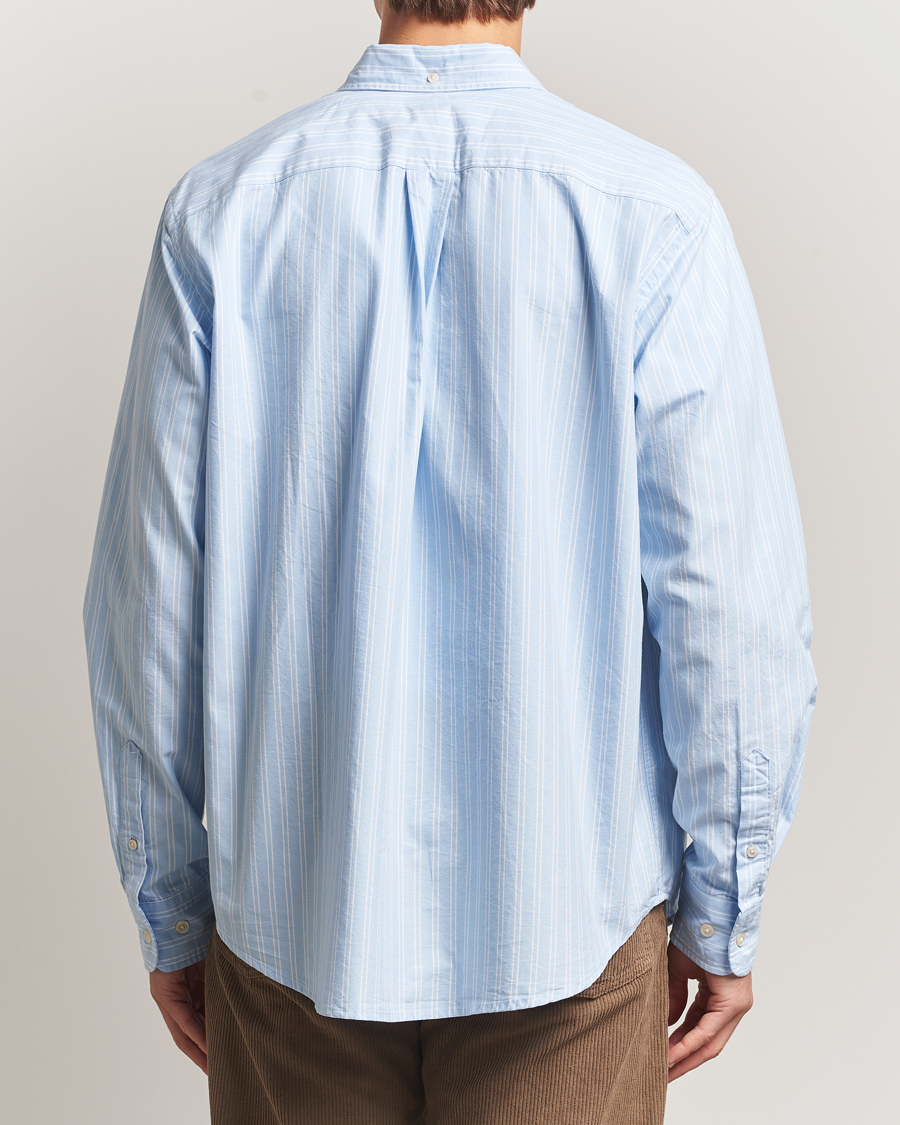 Hombres | Camisas | Forét | Flag Regular Fit Oxford Shirt Light Blue Stripe