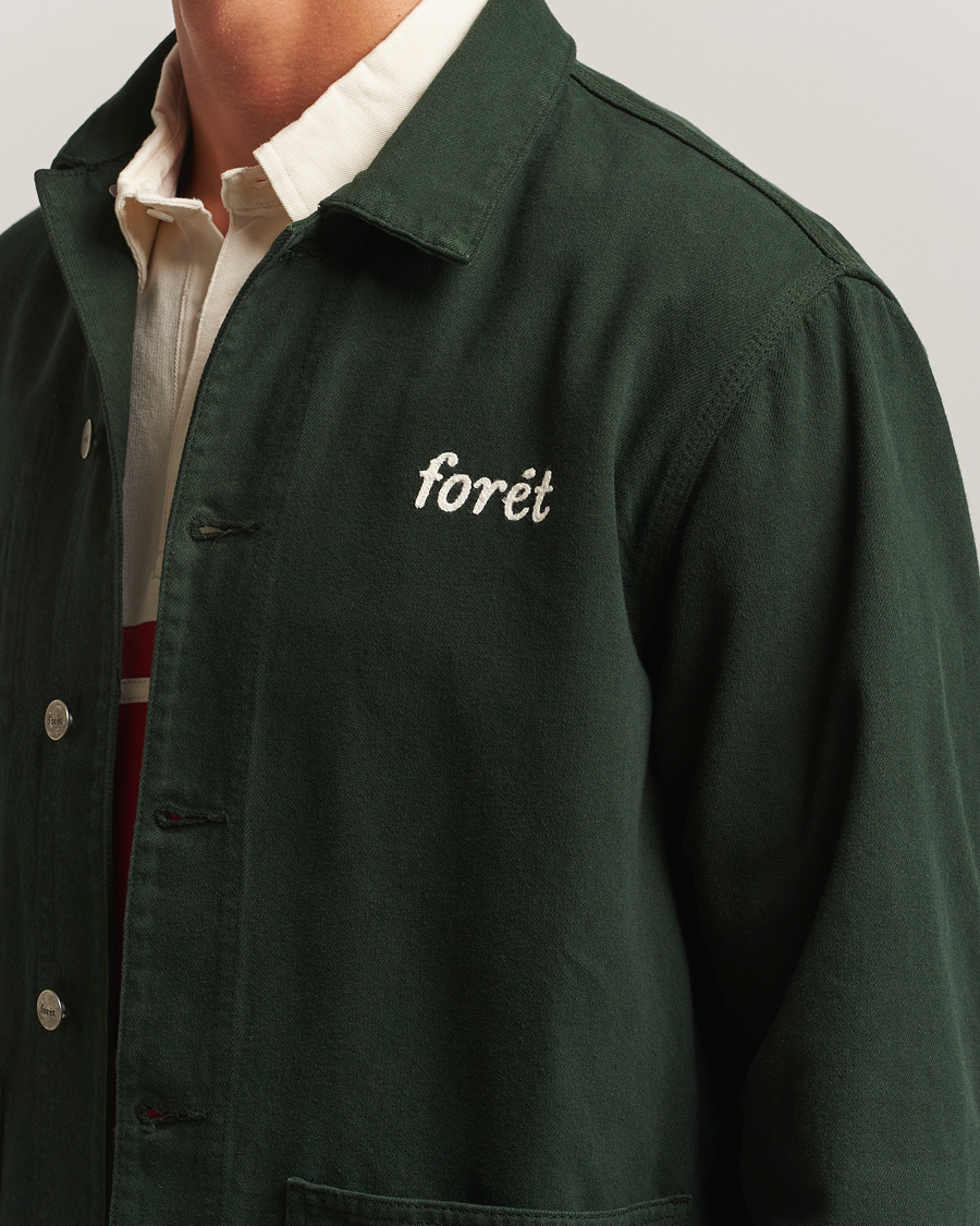 Hombres | Camisas | Forét | Wood Twill Overshirt Dark Green