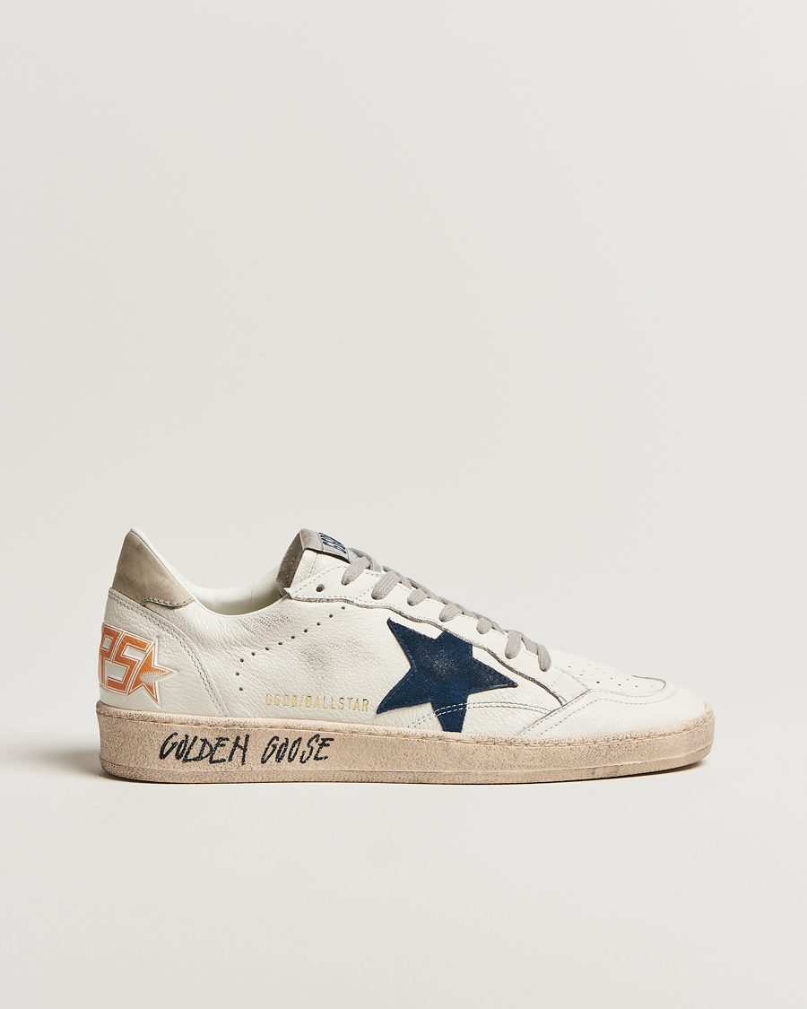 Hombres | Golden Goose Ball Star Sneakers White/Navy | Golden Goose | Ball Star Sneakers White/Navy