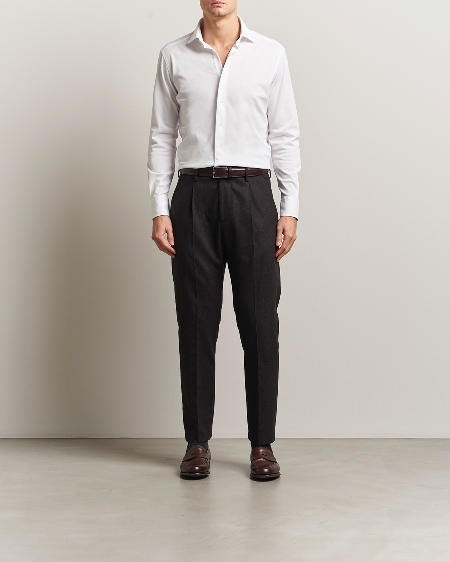 Hombres | Camisas | Grigio | Cotton Jersey Shirt White