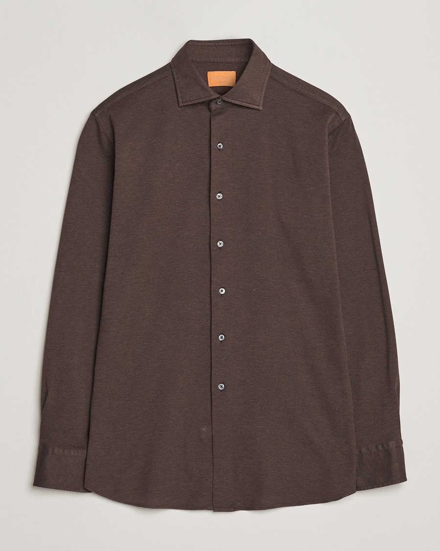 Hombres | Camisas | Grigio | Cotton Jersey Shirt Dark Brown