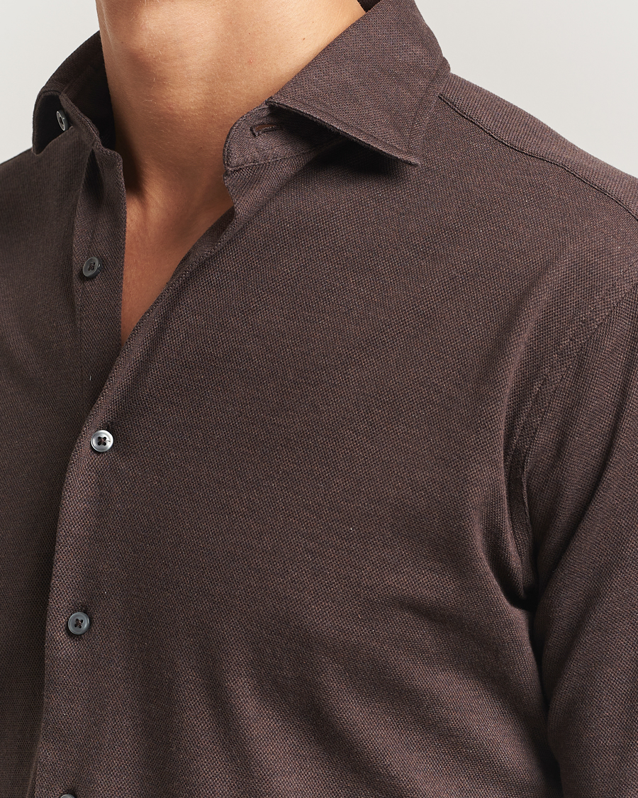 Hombres | Camisas | Grigio | Cotton Jersey Shirt Dark Brown