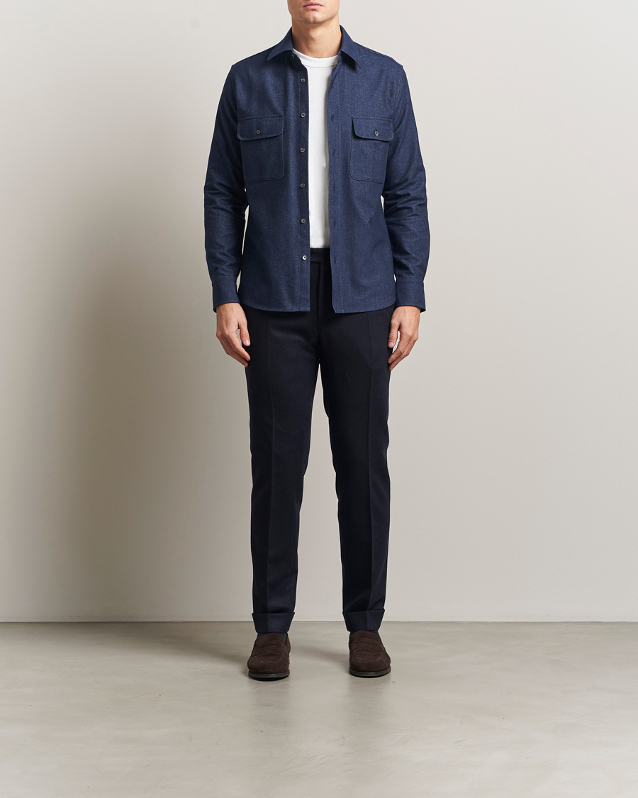 Hombres | Camisas | Grigio | Heavy Twill Overshirt Navy
