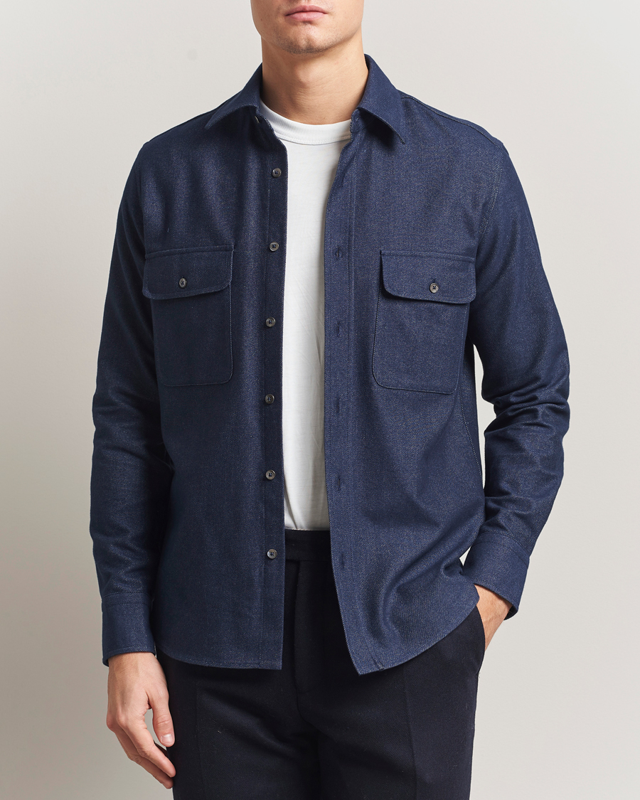 Hombres | Camisas | Grigio | Heavy Twill Overshirt Navy