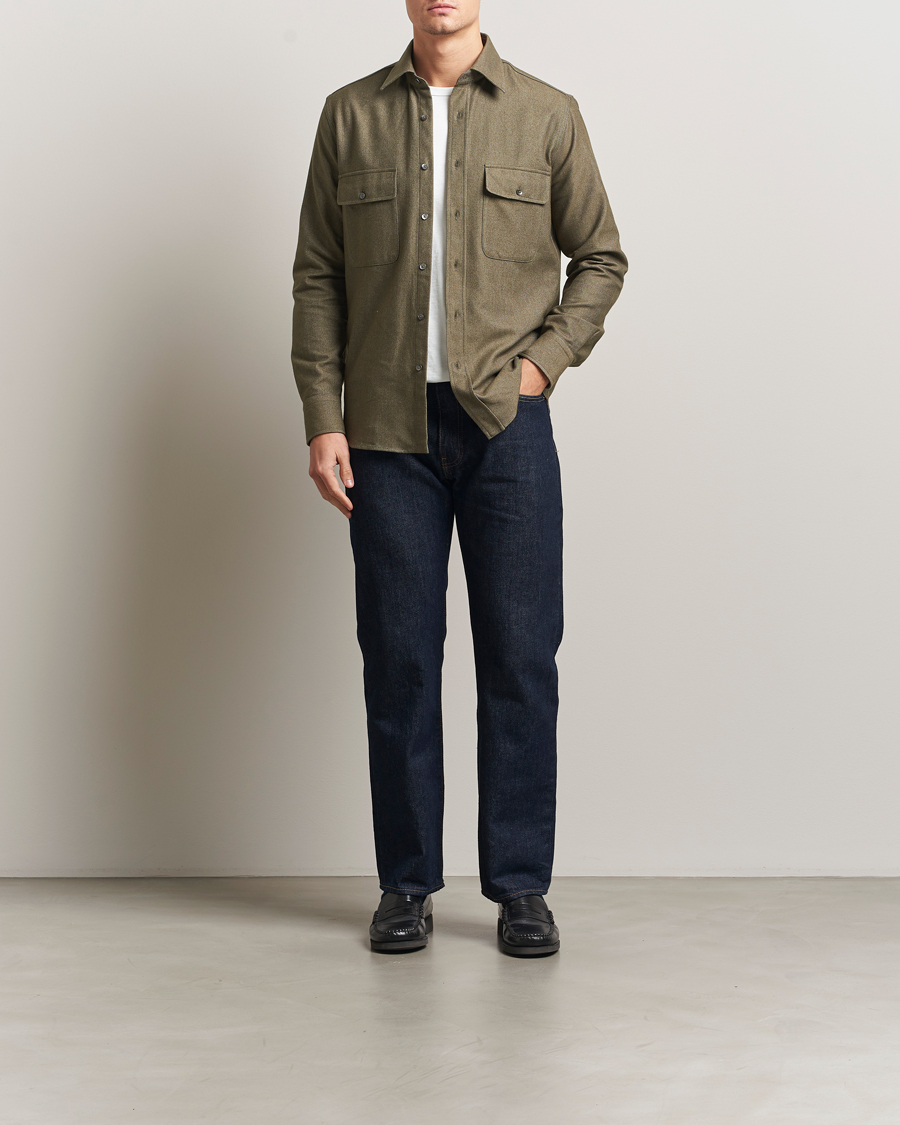 Hombres | Camisas | Grigio | Heavy Twill Overshirt Military